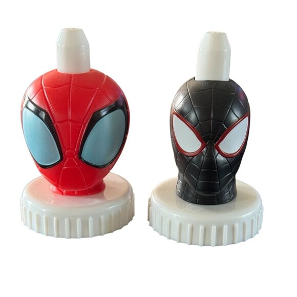 Good 2 Grow Bottle Toppers Lot of 2 Spiderman Miles Morales - Picture 1 of 2